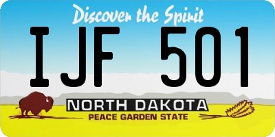 ND license plate IJF501