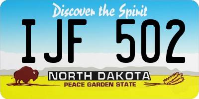 ND license plate IJF502