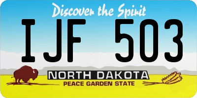 ND license plate IJF503