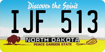 ND license plate IJF513
