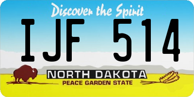 ND license plate IJF514