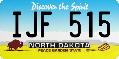 ND license plate IJF515