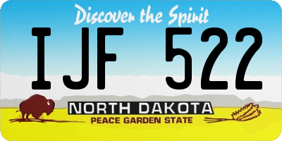 ND license plate IJF522