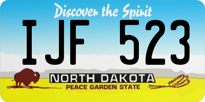 ND license plate IJF523