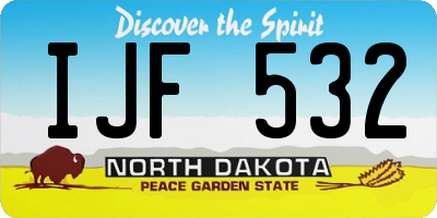 ND license plate IJF532