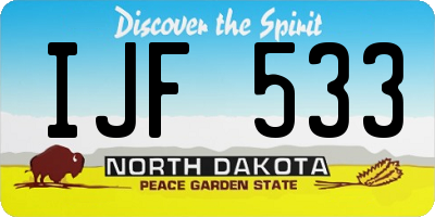 ND license plate IJF533