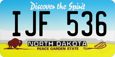 ND license plate IJF536