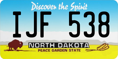 ND license plate IJF538
