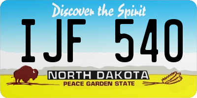 ND license plate IJF540