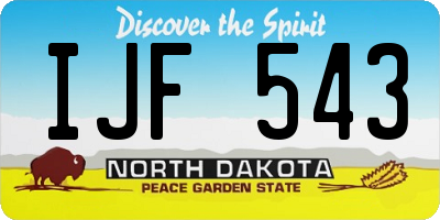 ND license plate IJF543