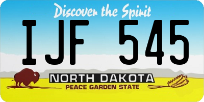 ND license plate IJF545