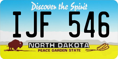 ND license plate IJF546