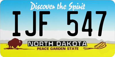 ND license plate IJF547