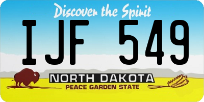 ND license plate IJF549
