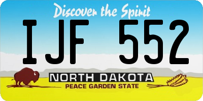 ND license plate IJF552
