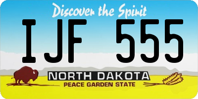 ND license plate IJF555