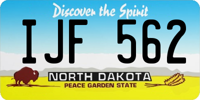ND license plate IJF562