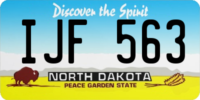 ND license plate IJF563
