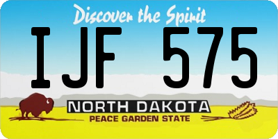 ND license plate IJF575