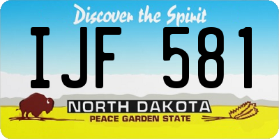 ND license plate IJF581
