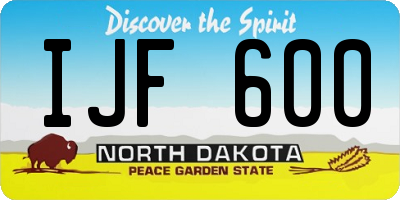 ND license plate IJF600