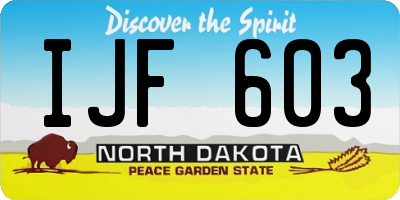 ND license plate IJF603