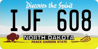 ND license plate IJF608