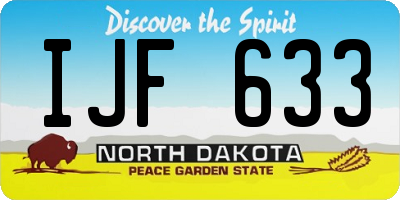 ND license plate IJF633