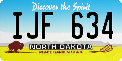 ND license plate IJF634