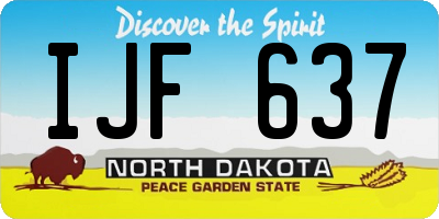 ND license plate IJF637
