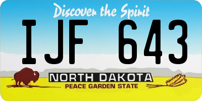 ND license plate IJF643