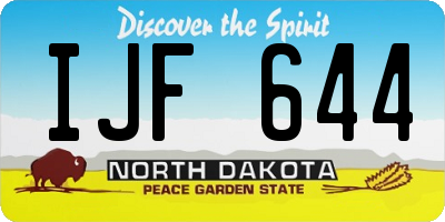 ND license plate IJF644