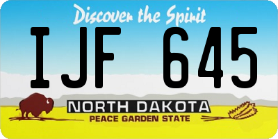 ND license plate IJF645