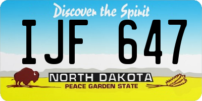 ND license plate IJF647