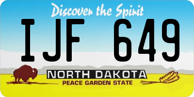 ND license plate IJF649