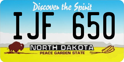 ND license plate IJF650