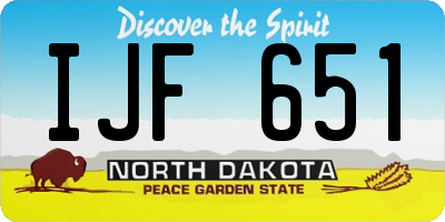 ND license plate IJF651