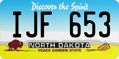 ND license plate IJF653