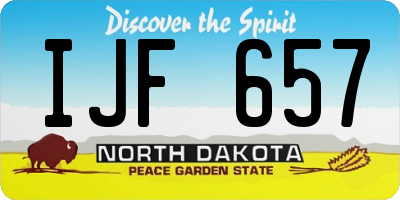 ND license plate IJF657