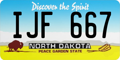 ND license plate IJF667