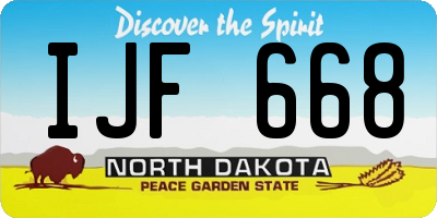 ND license plate IJF668