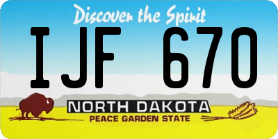 ND license plate IJF670