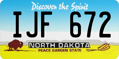 ND license plate IJF672