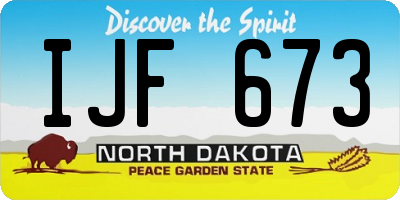 ND license plate IJF673