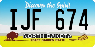 ND license plate IJF674