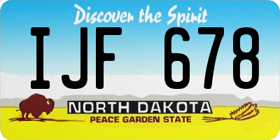 ND license plate IJF678