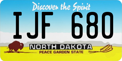 ND license plate IJF680