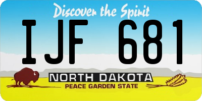 ND license plate IJF681