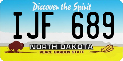 ND license plate IJF689