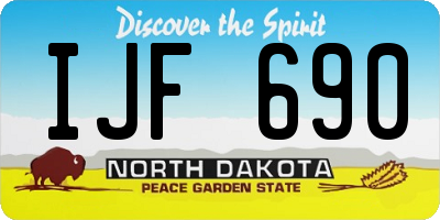 ND license plate IJF690
